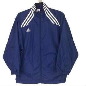 Adidas Retro Streetwear 90s Style Mock Collar Full Zip Blue Youth Jacket 16/20